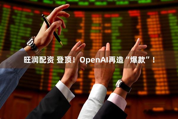 旺润配资 登顶！OpenAI再造“爆款”！